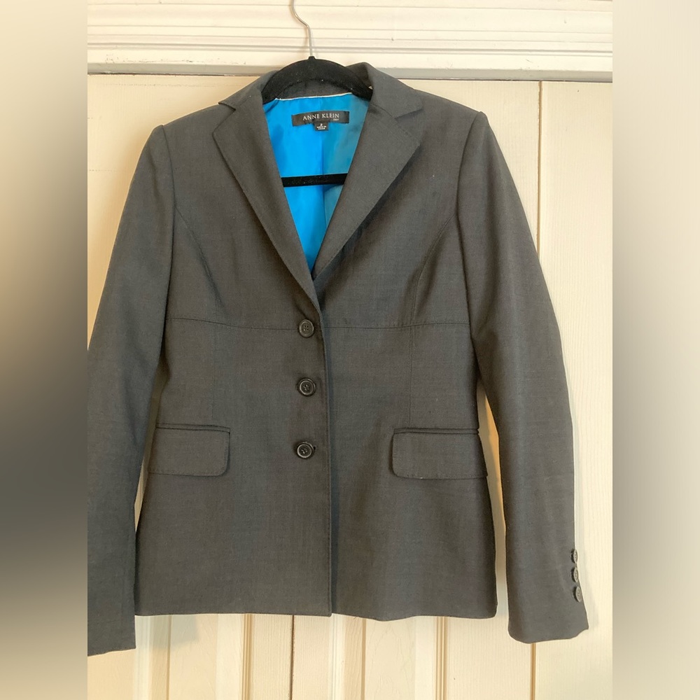 Suit jacket with blue lining